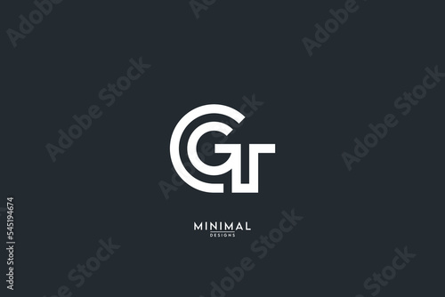 Alphabet letter GT, TG icon logo vector