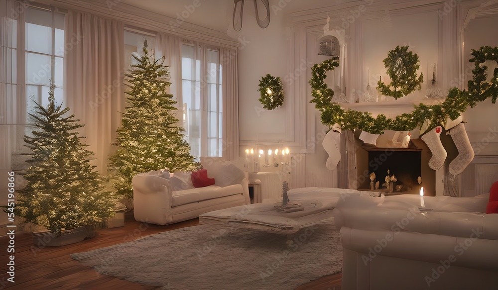 Fototapeta premium Christmas living room 