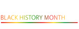 Black History Month vector concept. Text with border on white  background. 