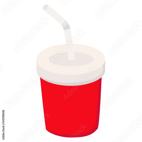 cup and straw. soft drink plastic cup