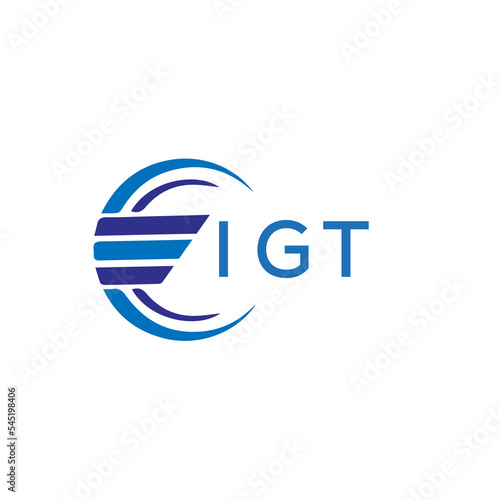 IGT letter logo. IGT blue image on white background. IGT vector logo design for entrepreneur and business. IGT best icon. photo