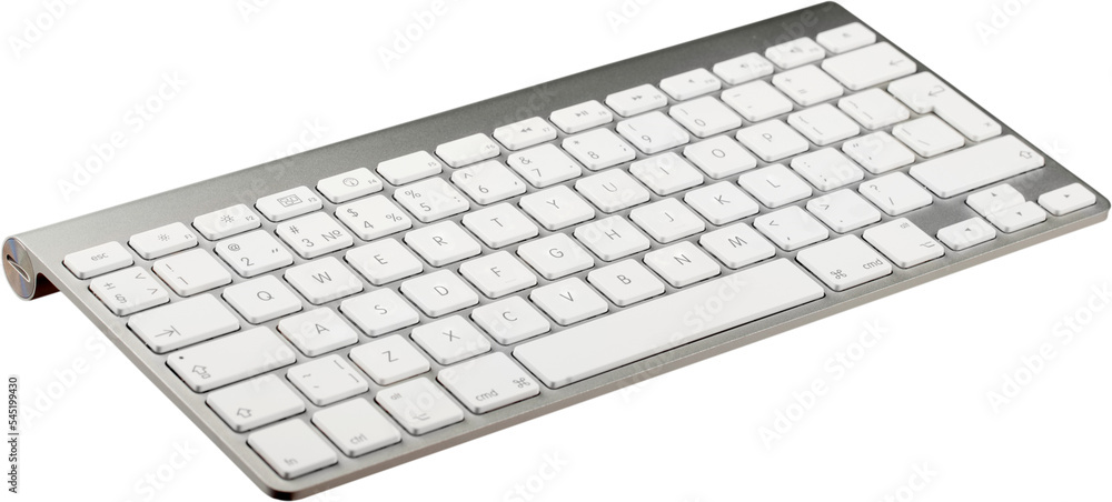 White classic computer Keyboard with button