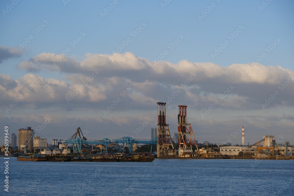 Landscape of a shipping port in Shangai