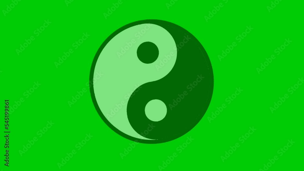 Spinning yin yang animation on a green screen background Spinning yin yang animation on a green screen background