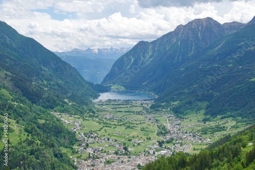 View of beautiful town of Poschiavo in Switzerland