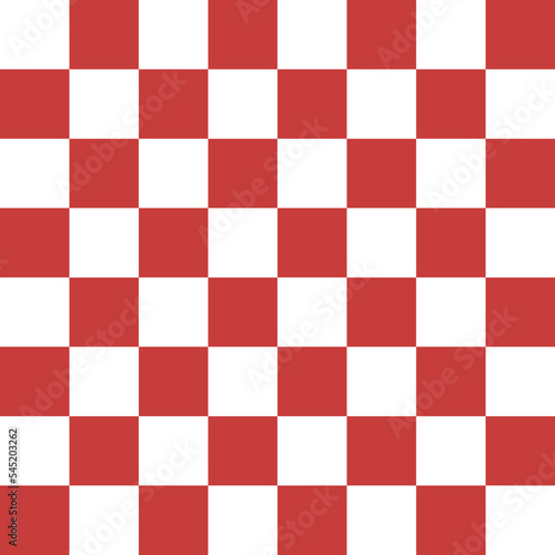 Seamless red and white square grid for background, chess grid