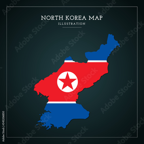 3D North Korea Map Vector Illustration