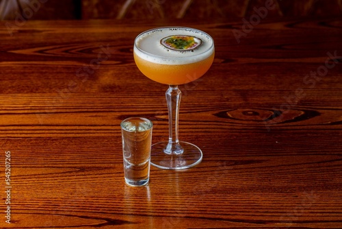 Closeup shot of a Porn star martini cocktail photo