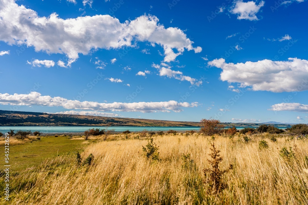 Scenic view of Lake Pukaki in Glentanner, New Zealand on a cloudy day Scenic view of Lake Pukaki in Glentanner, New Zealand on a cloudy day