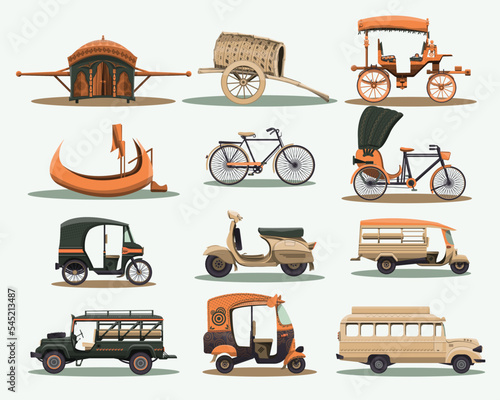 illustration of a set of transport