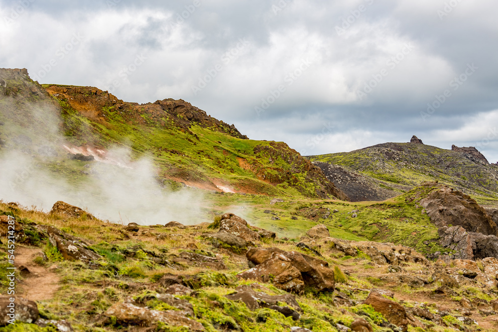 Landscape with volcanic activity, Southern Iceland