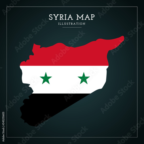 3D Syria map vector Illustration