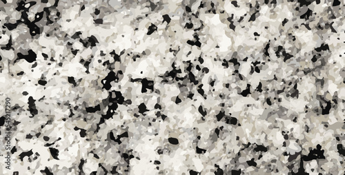 Granite flooring tile pattern. Realistic stone black, white texture. Ceramic kitchen surface. Flooring tile design, horizontal banner. Stone mosaic plate. 3d rock floor background. Bathroom decor