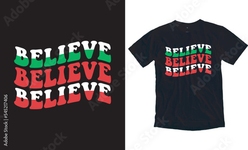 Believe (Christmas Buffalo Plaid Design) Christmas design Concept. Christmas vector. EPS, SVG Files for Cutting, bag, cups, card, EPS 10