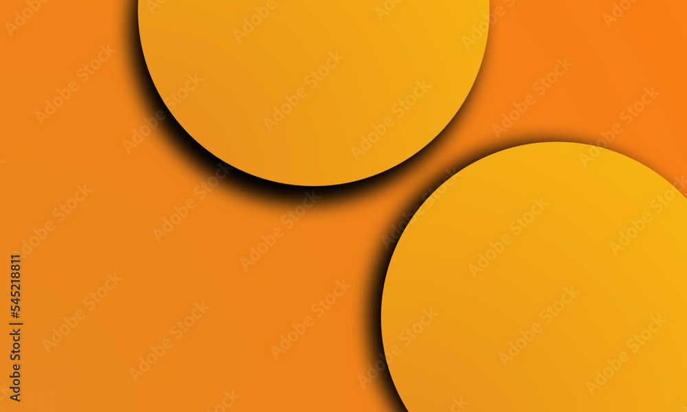 illustration, gold background, two round shapes, circles, yellow color, slightly mixed with black