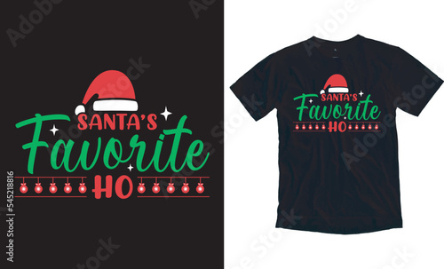 Santa's Favorite Ho- Christmas vector. EPS, SVG Files for Cutting, bag, cups, card, EPS 10
