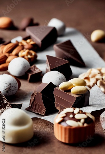 Vertical shot of delicious chocolates