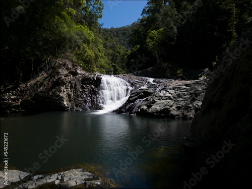 Landscape view of a beautiful waterfall