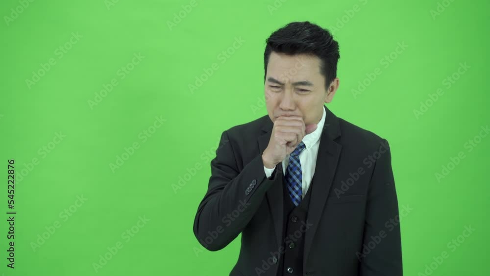 Asian businessman portrait on green screen. Asian businessman portrait on green screen.