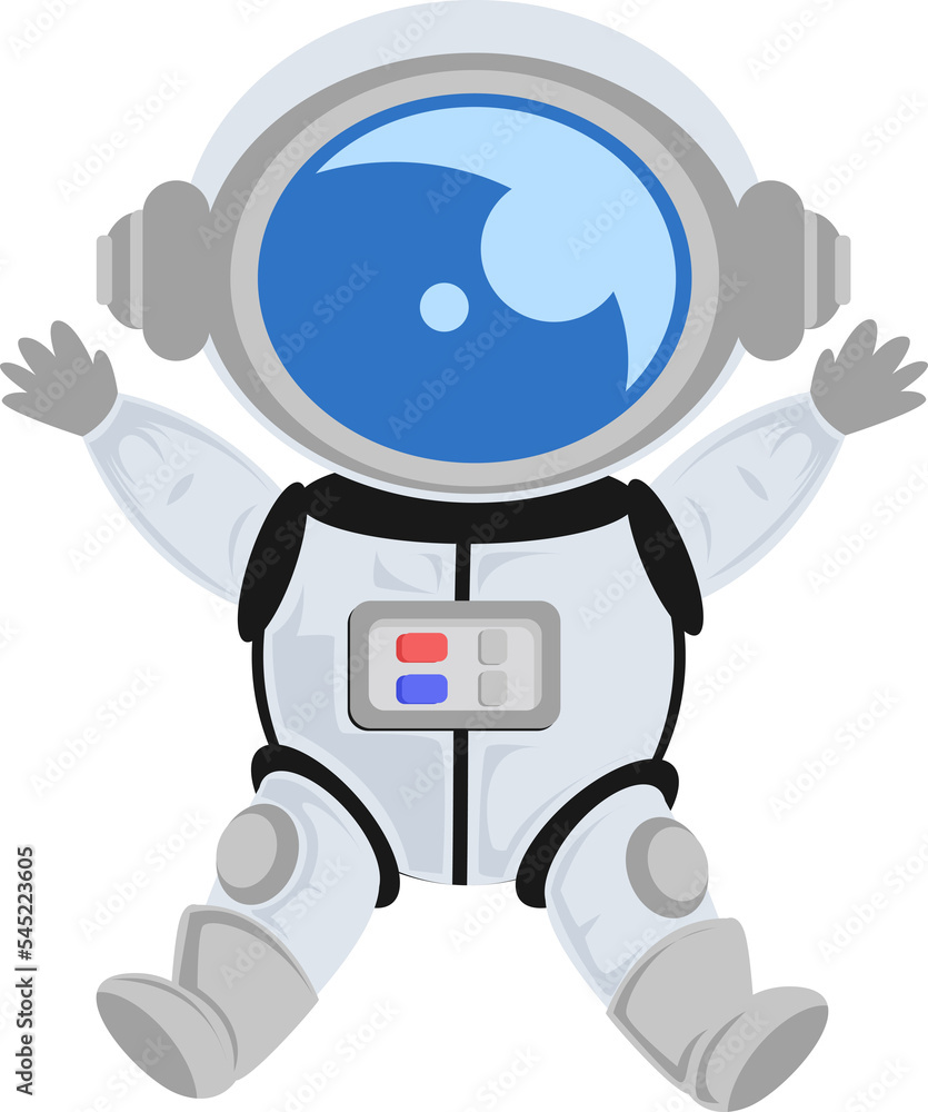 cute astronaut floating flat illustration