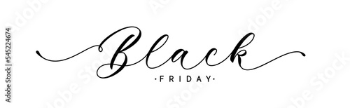 Hand drawn vector lettering Black Friday. Modern calligraphic text for banner, sale poster, flyer design. Black Friday elegant hand lettering.
