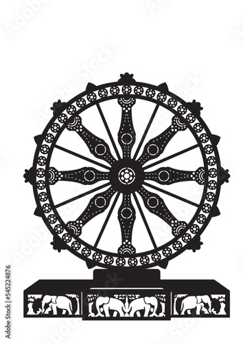 Vector of dhamma chakra wheel of life 