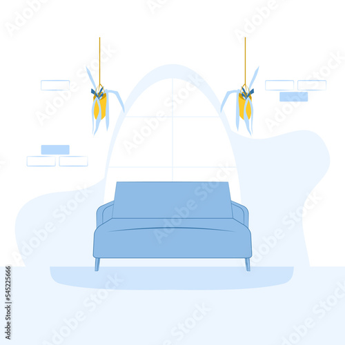 Furniture and decor elements vector. Collection of home decorations for cosiness interior isolated. Flat vector cartoon illustration isolated on white background.