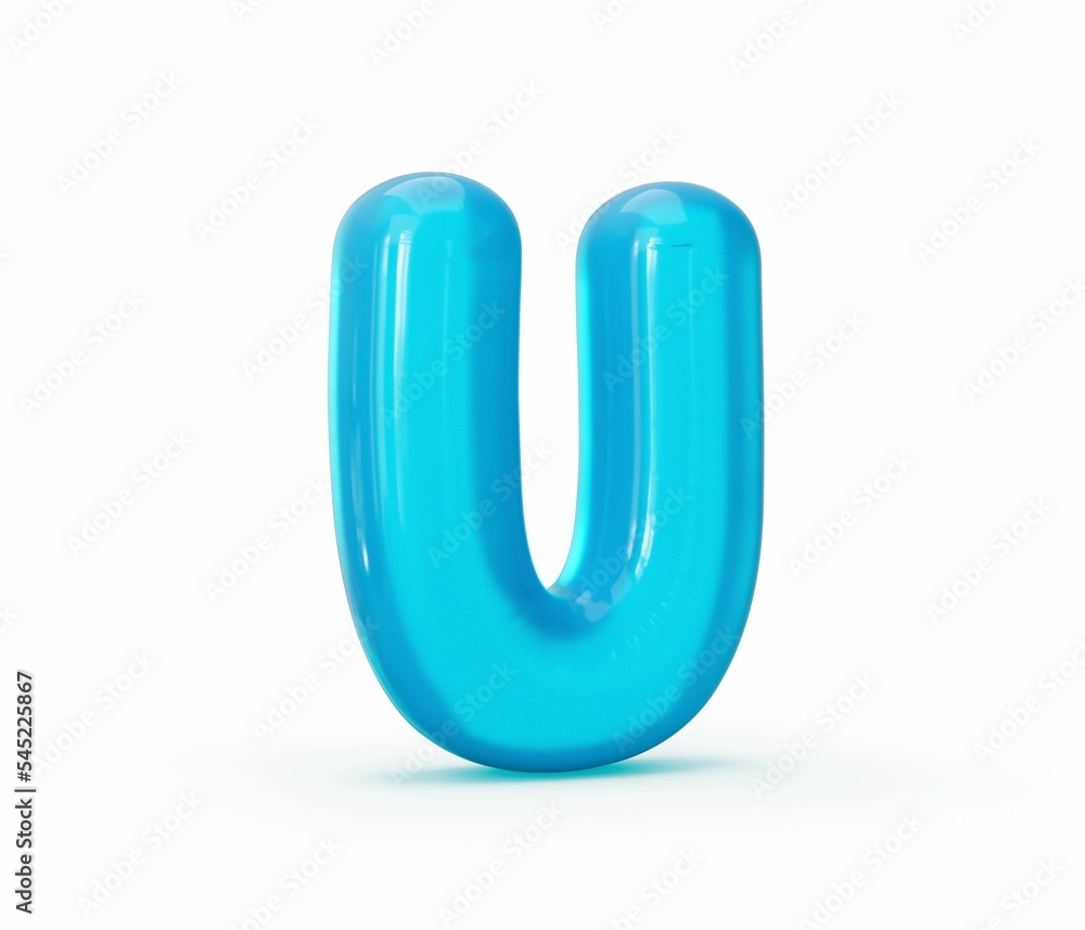3D rendering of the blue letter 3D rendering of the blue letter