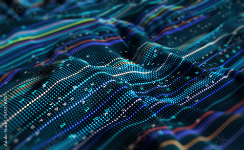 Wallpaper Mural Stream digitization, program code field, big data stream, secure data, machine programming. 3d illustration of strings of digital innovation wavy flow Torontodigital.ca