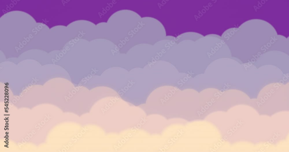 Computer animation of clouds in the purple sky Computer animation of clouds in the purple sky