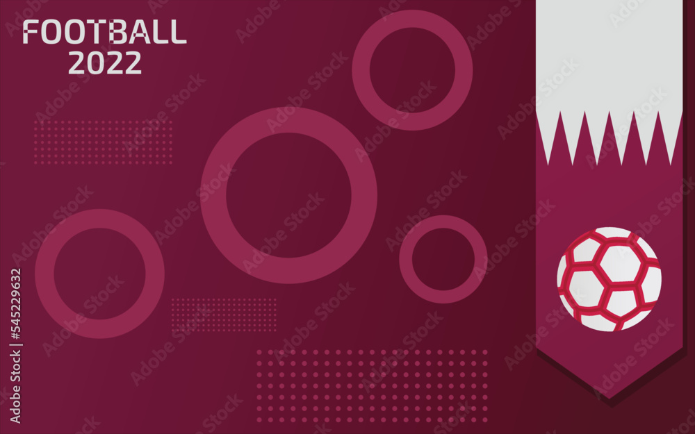 football social media background. football cup and qatar flag vector illustration