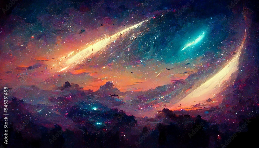 Deep space galaxy design illustration