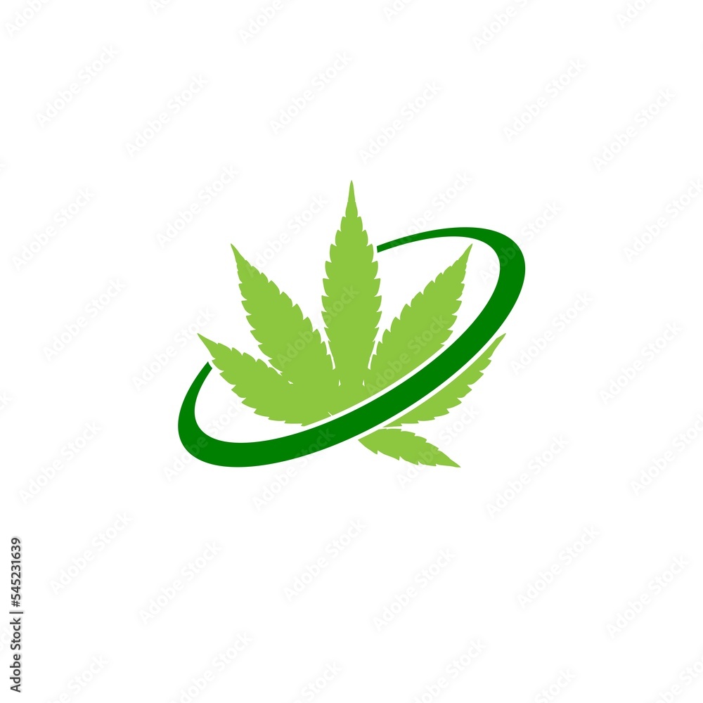 Marijuana cannabis icon logo isolated on white background