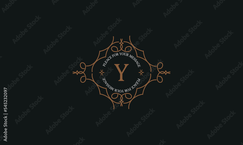 Vintage monogram or logo template from elegant calligraphic lines. Vector illustrations with the letter Y