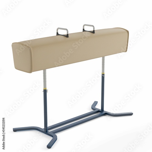 Φωτογραφία 3D render of a gymnastics pommel horse bench isolated on a white background