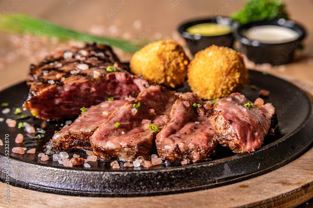Typical colombian food and drinks, blue term meats Typical colombian food and drinks, blue term meats