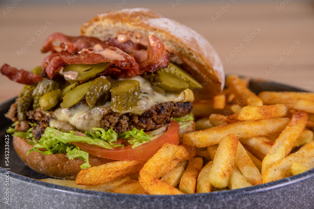 Typical colombian food and drinks, variety of hamburgers Typical colombian food and drinks, variety of hamburgers