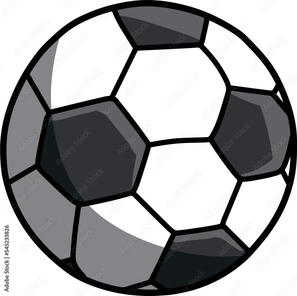 Cartoon-style football ball isolated on a vertical white background. Cartoon-style football ball isolated on a vertical white background.