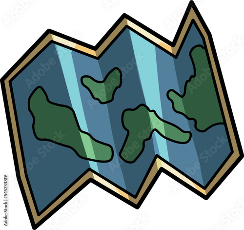 Cartoon-style map isolated on a white background.