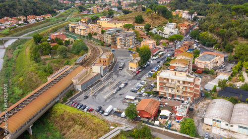 Aerial view of the Prima Porta district in Rome, Italy. This district on the outskirts of the Italian capital has its own railway station.