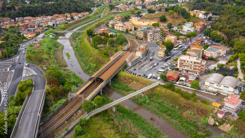 Aerial view of the Prima Porta district in Rome, Italy. This district on the outskirts of the Italian capital has its own railway station.