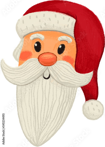 Christmas collection. smiling santas head, isolated