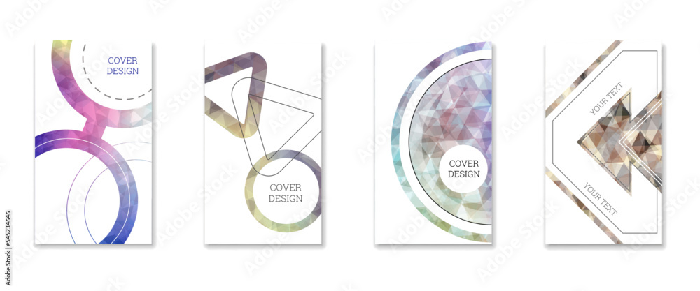 Cover design. Set of 4 covers. Imitation of crumpled paper. Unusual ...