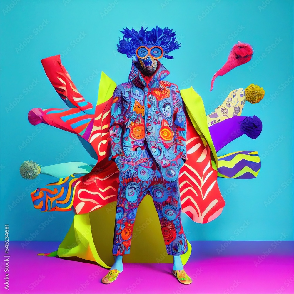 Naklejka premium Whimsical fashion Menswear generated with Artificial Intelligence