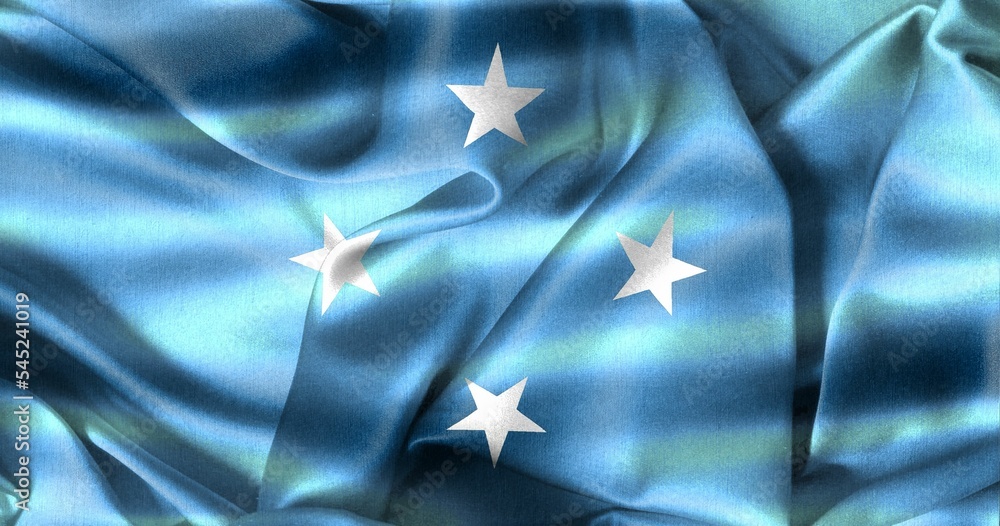 Micronesia flag - realistic waving fabric flag Micronesia flag - realistic waving fabric flag