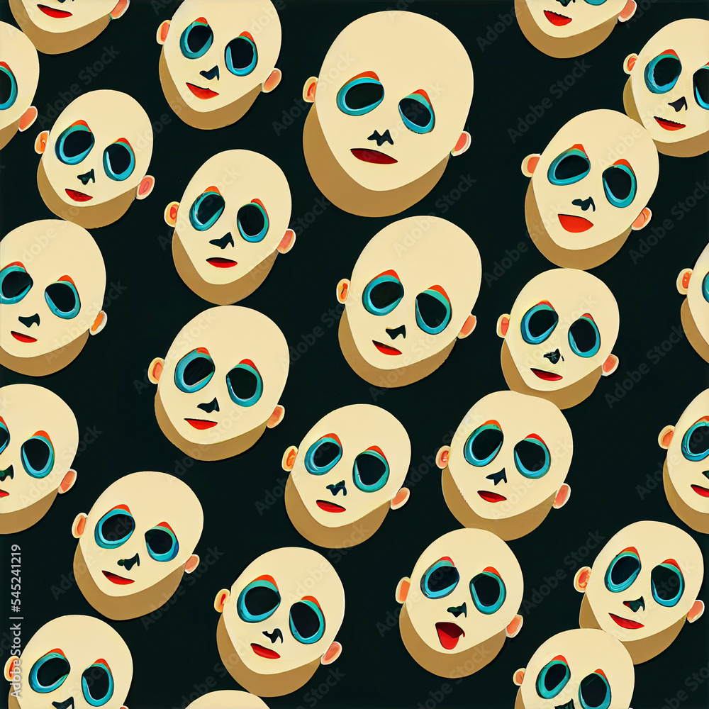 human faces, seamless pattern human faces, seamless pattern