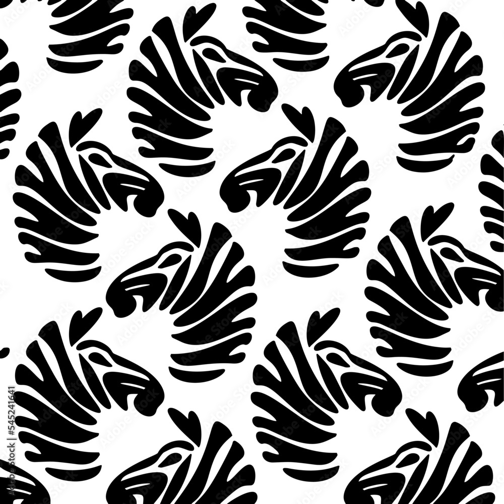 Fototapeta premium Zebra cartoon fur seamless pattern vector 