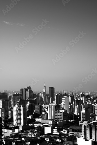 Grayscale drone shot of cityscape modern buildings in the city of Sao Paulo, Brazil © Caio Faria/Wirestock Creators
