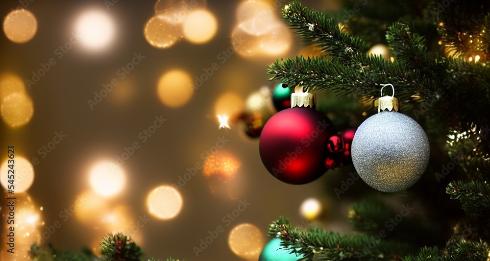 AI-Generated Image of an Christmas Tree Bokeh