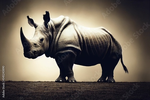 Obraz na płótnie Ai generated mighty rhino